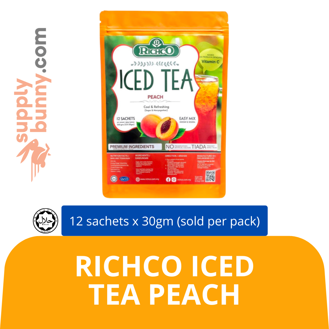 RichCo Iced Tea Peach (12 sach x 30gm) (sold per pack) RichCo