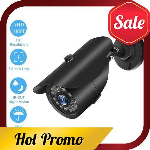 1080P HD 2.0MP Bullet Camera with Metal Housing Built-in 36pcs IR-CUT LED Lights Intelligent Motion System IP66 Waterproof Pal System (Black)