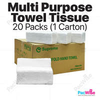 Multi Purpose Towel Tissue Full Wrapped/Tisu Tuala Serbaguna/Supreme/Interfold Hand 1 Ctn 20 Packs