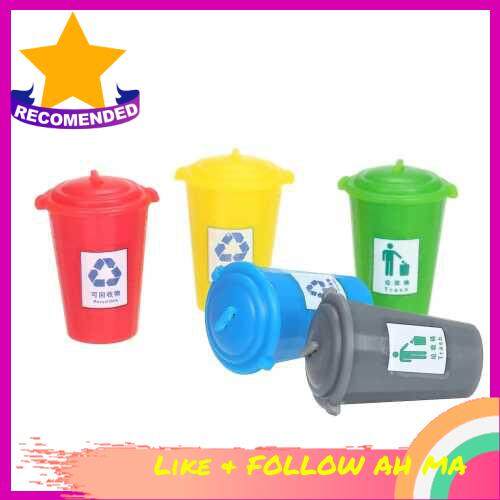 BEST SELLER Miniature Garbage Cans Painted Garbage Cans Model Garbage Truck Cans Sandtable Fairy House Street Scenery Decoration (2)