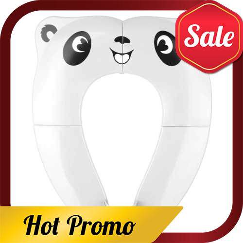 Potty Training Seat Folding Portable Toilet Seat Cover Non-Slip with Splash Guard for Baby, Toddlers and Kids with Drawstring Bag (White)