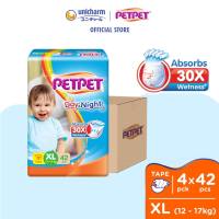 PETPET Day&Night Tape Baby Diapers XL42 (4 Packs) (12 - 17kg)