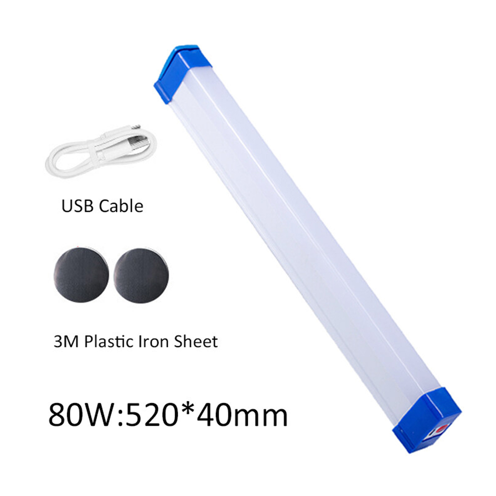 LED Tube USB Rechargeable Lights 20W/60W/80W LED Bulb Portable Magnetic Camping Lamp Super Bright Market Lights Emergency Light Pasar Malam Lampu