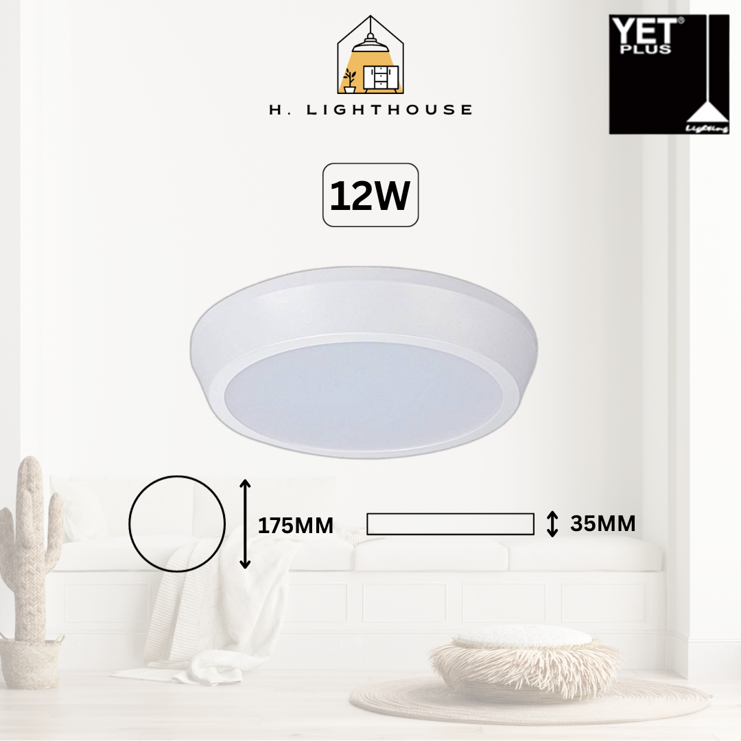 YET PLUS Surface Mount Ceiling Light 9008 9009 12W 18W 30W White Black With Warranty