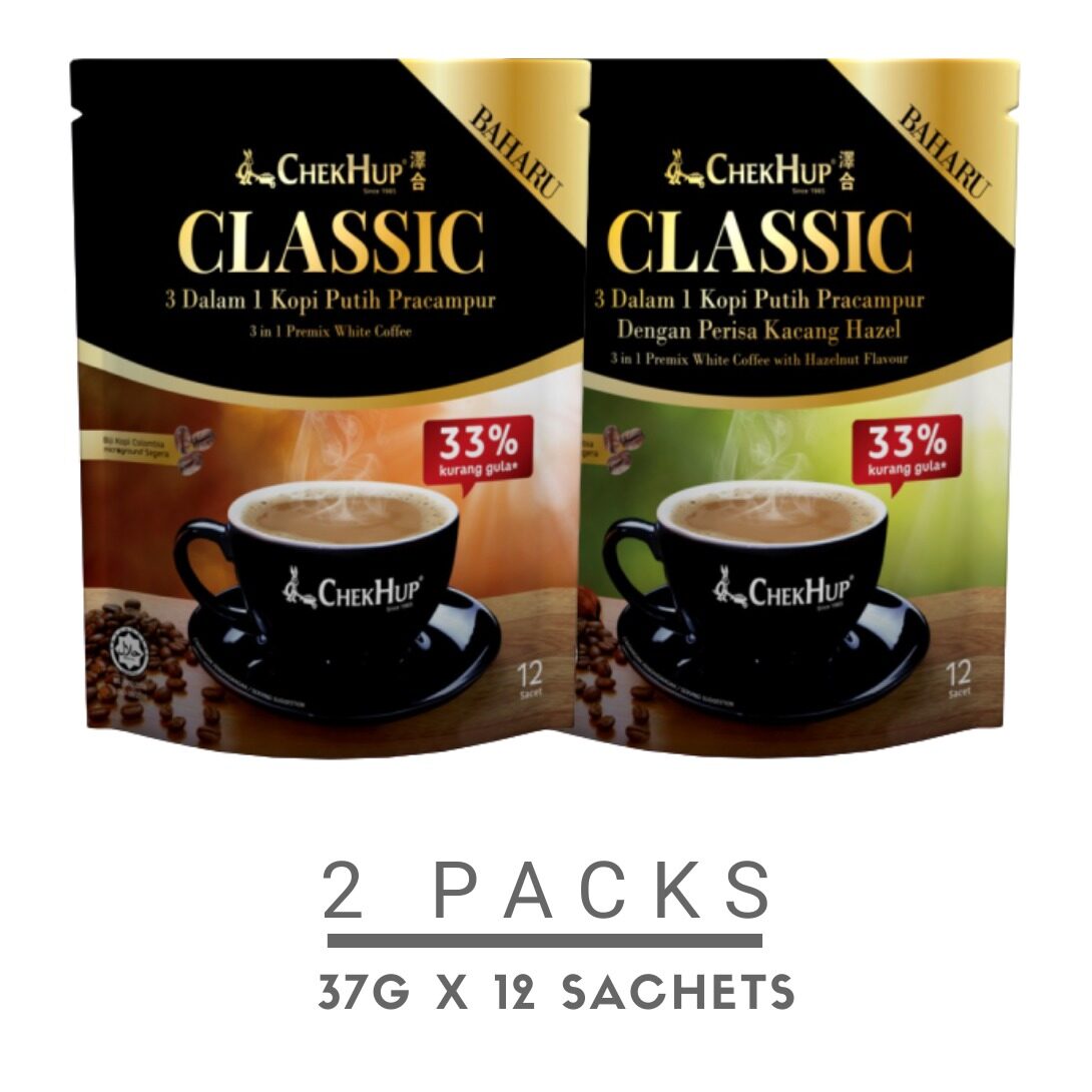 Chek Hup 3in1 Classic Colombian White Coffee 37g x 12s [Combo Set of 2]
