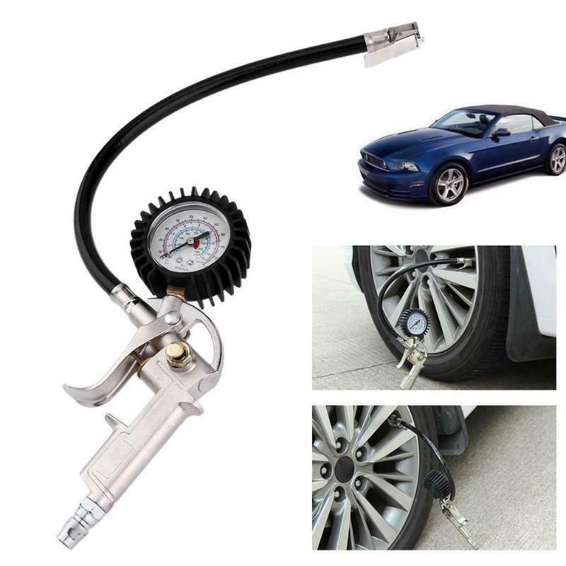 Đồng hồ đo bơm lốp 220 psi hạng nặng với ống và phích cắm kết nối nhanh