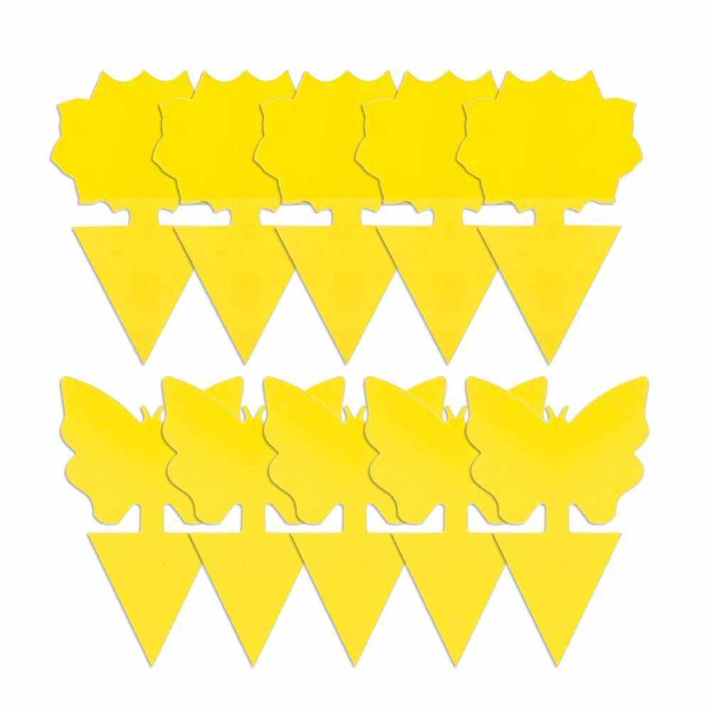 10Pcs Fungus Gnat Traps Bright Yellow with Glue Flying Insects Drawing ...