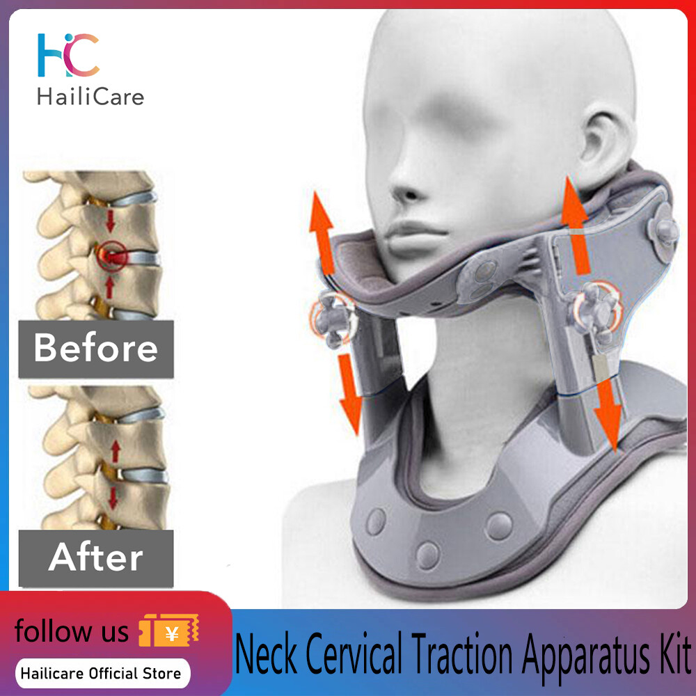 Hailicare Sưởi ấm Thiết bị kéo cổ cổ tử cung Cổ áo có thể điều chỉnh Cổ tử cung Căng da cột sống Dụng cụ hỗ trợ nẹp cổ