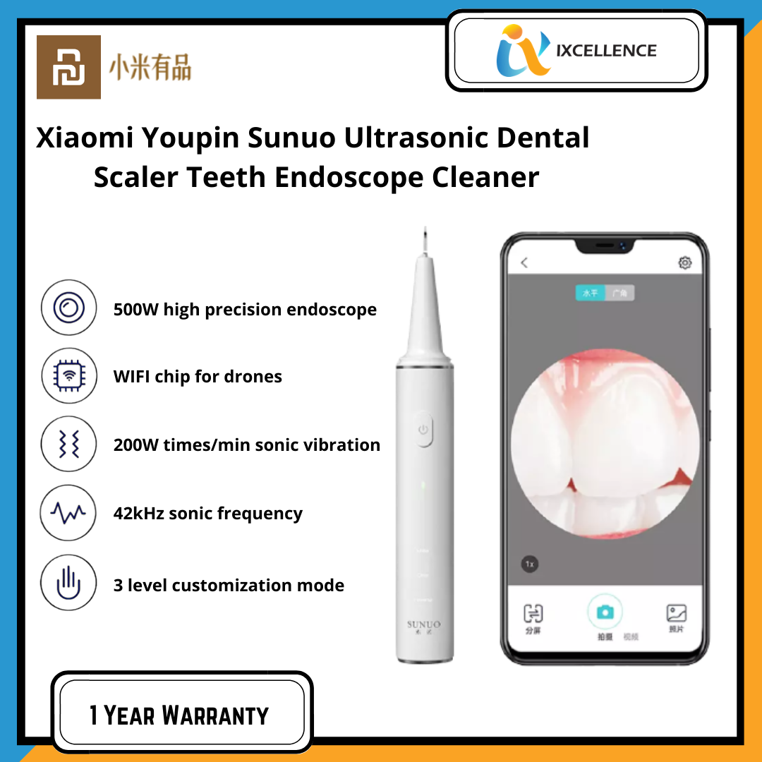 [IX] Xiaomi Sunuo Smart Visual Ultrasonic Dental Scaler T11pro Calculus Removal (White)