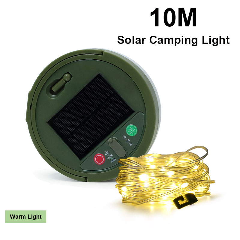 10M Solar Fairy Light solar Camping Light Outdoor waterproof IP67 String Light USB charging Atmosphere Led Strip for yard