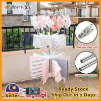 Worthbuy Foldable Stainless Steel Baby Clothes Hanger Drying Rack with 40 Clips and 20 Hanging Rods