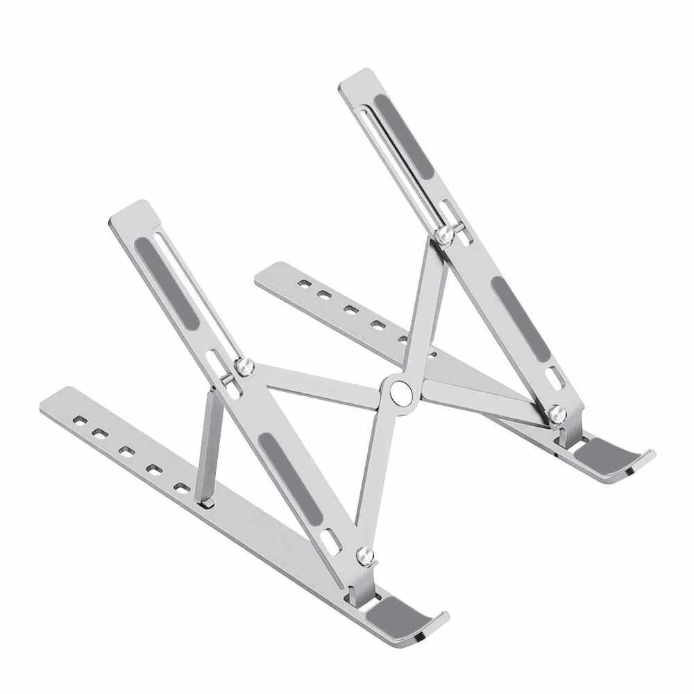 Laptop Stand, Laptop Holder Riser Computer Stand, Aluminum 6-Angles Adjustable Ventilated Cooling Notebook Stand Mount for 10-15.6 Laptops (Silver)