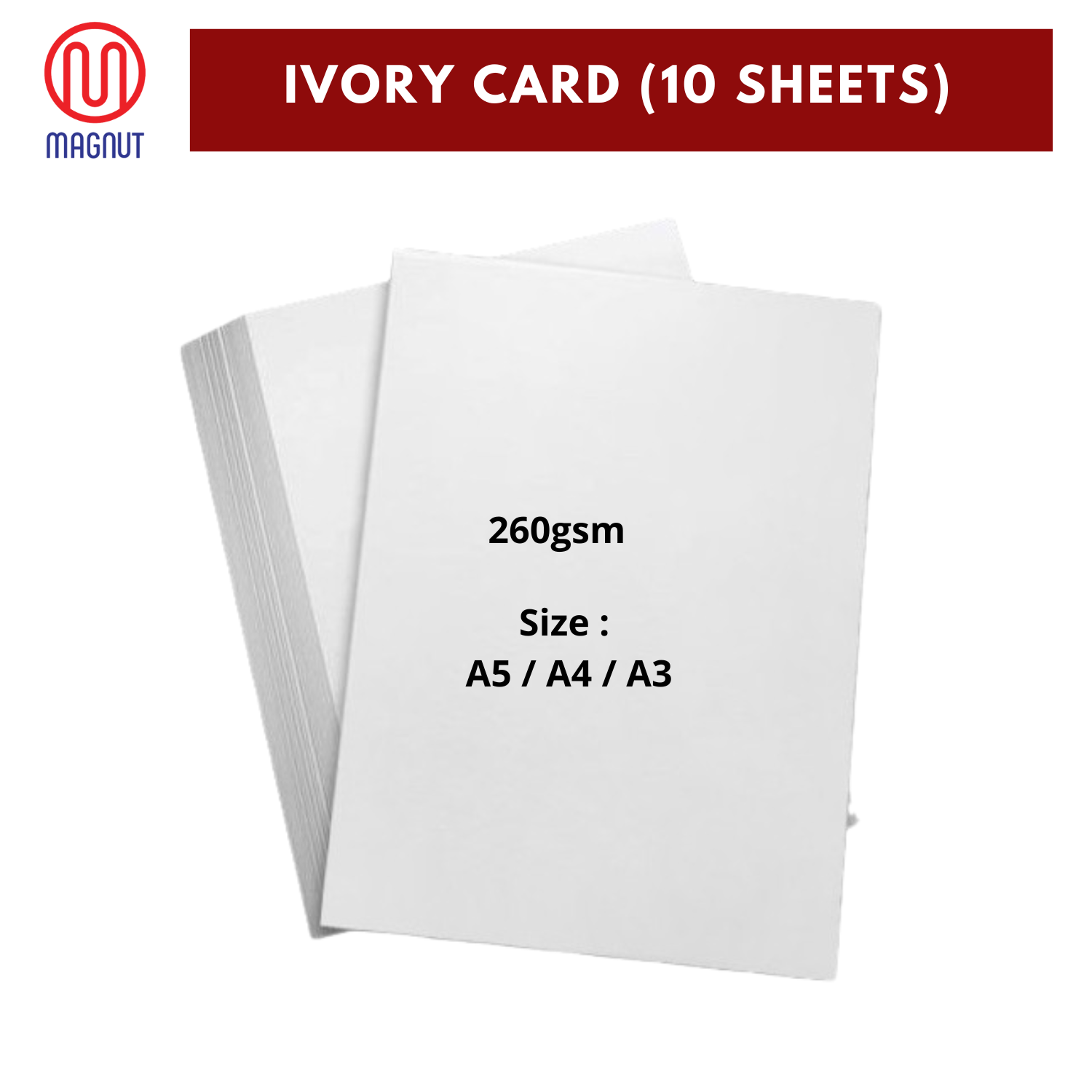 10 Sheets - Ivory Card Paper 260gsm Book Cover Labelling Box DIY Hand Craft Invitation Card Printing