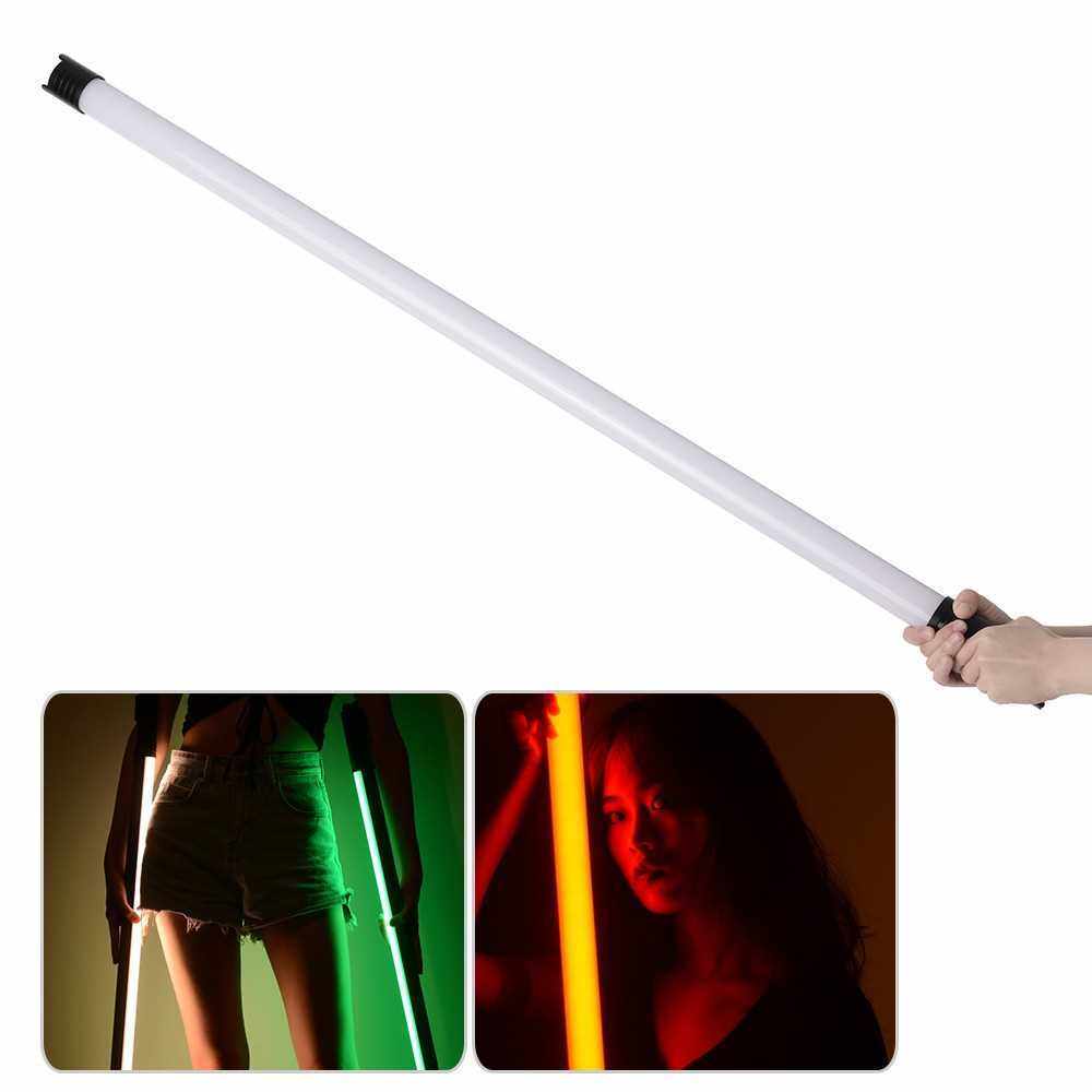 Handheld RGB LED Video Tube Light Photography Fill-in Light Lamp 2800K-9990K Dimmable 12 Lighting Effect Built-in Battery Supports DMX Smartphone APP Control with Power Adapter Carry Bag 2pcs Retaining Brackets (Rgb4us)