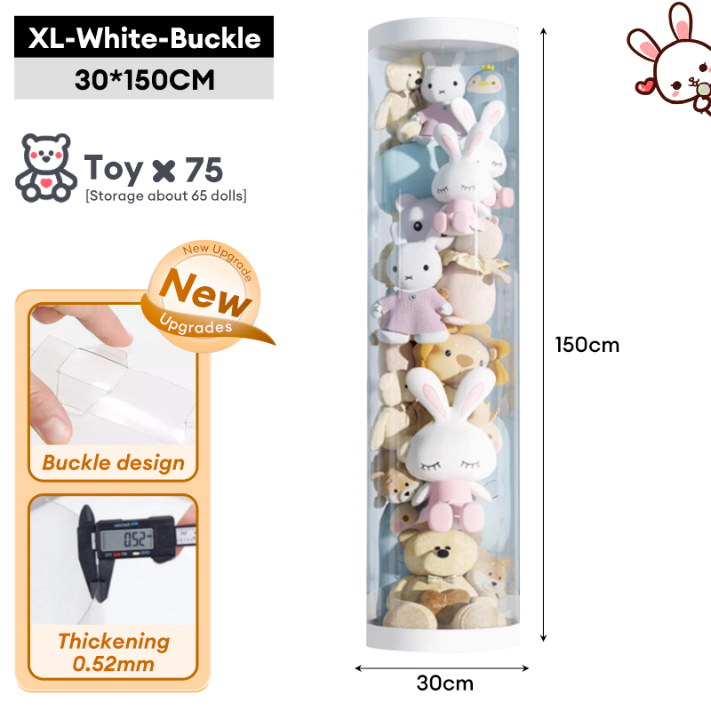 Doll Storage Bucket Transparent Tube Cylindrical Storage Box Thickened Kids Toy Doll Organizer Doll Storage Box