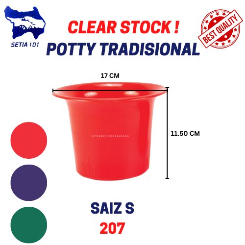[CLEAR STOCK] POTTY TRADISIONAL PLASTIC S / M (RANDOM COLOR)