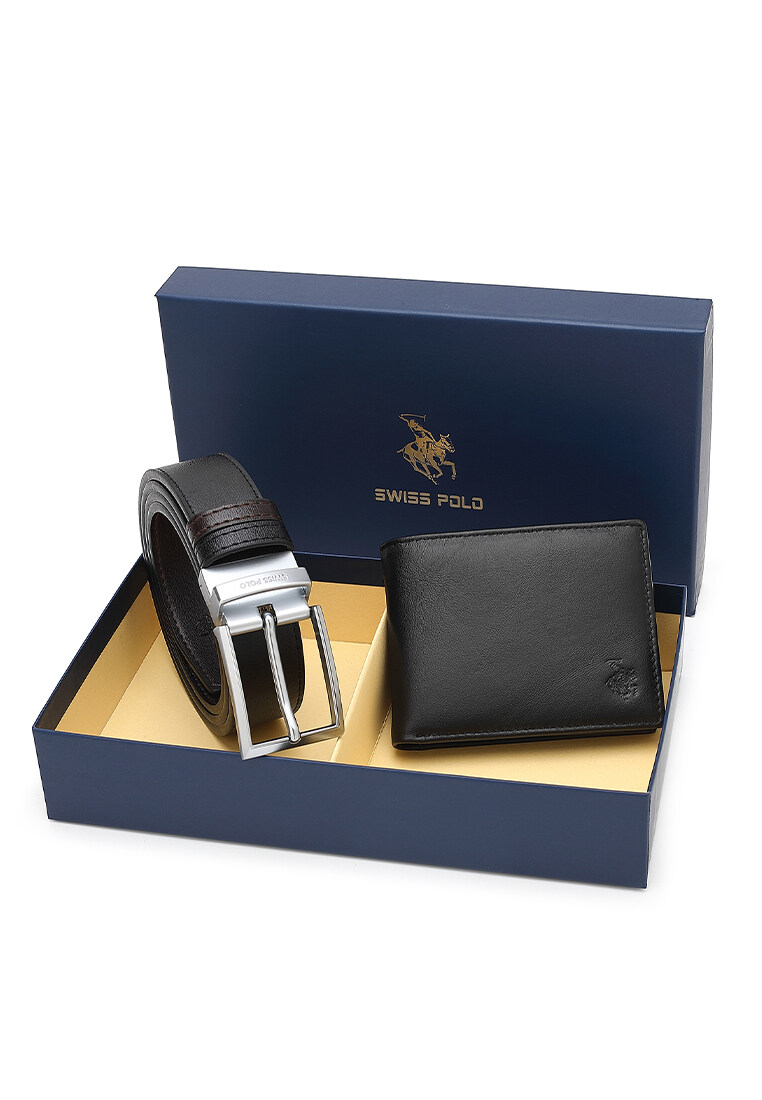 SWISS POLO Gift Set/ Box Wallet With Belt SGS 567 BLUE