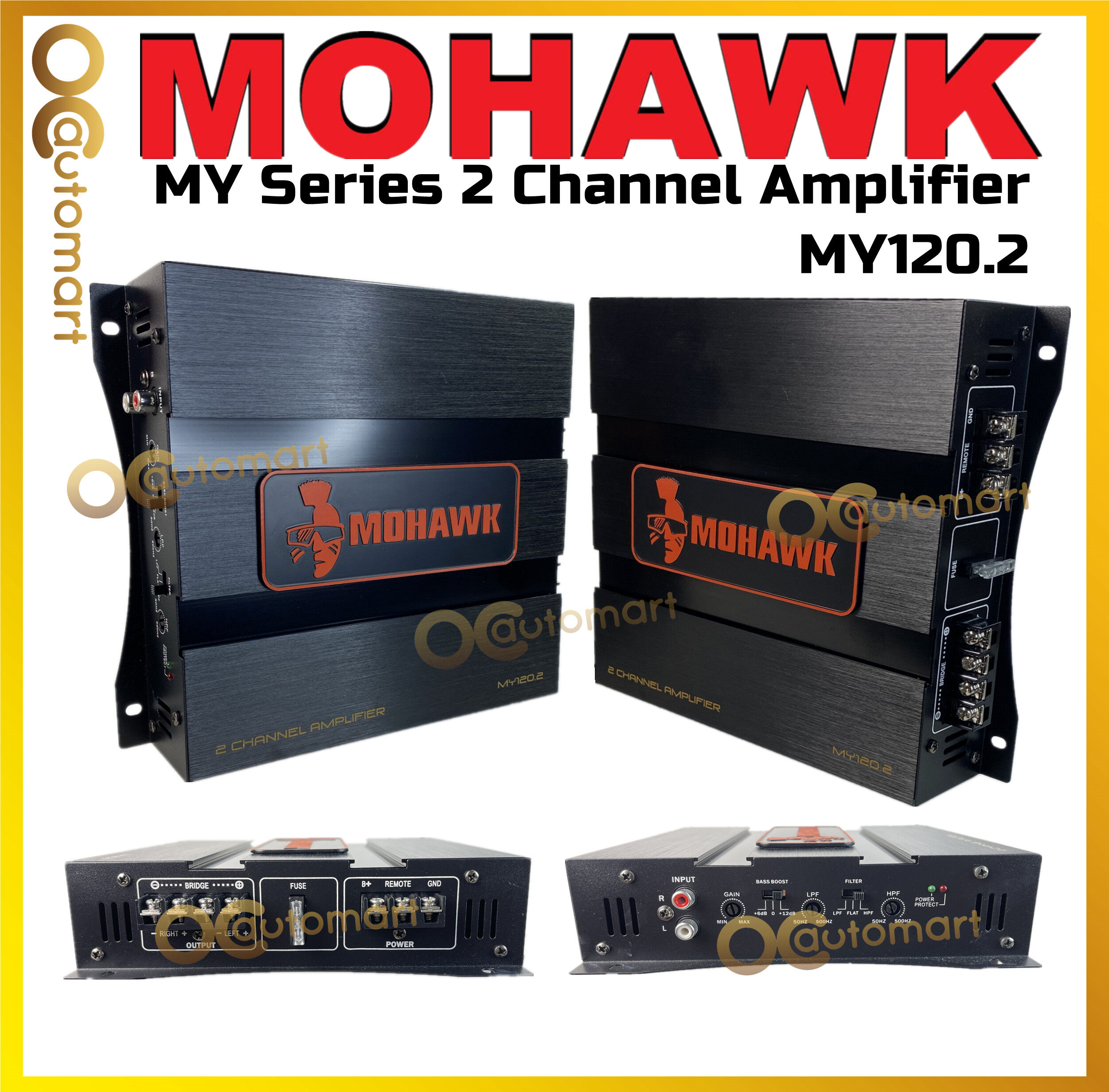 Mohawk MY Series 2 Channel Amplifier MY-120.2 High Power Amp 2Ch Car ...