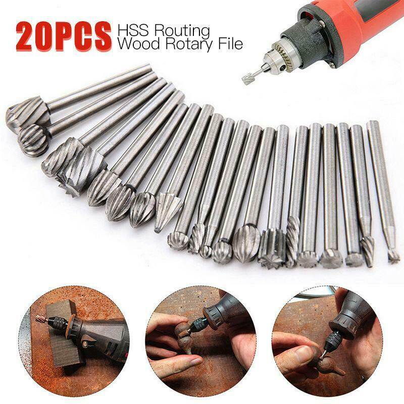 Bộ 20 cái mũi khoan cacbua hss mũi khoan quay máy mài khuôn khắc