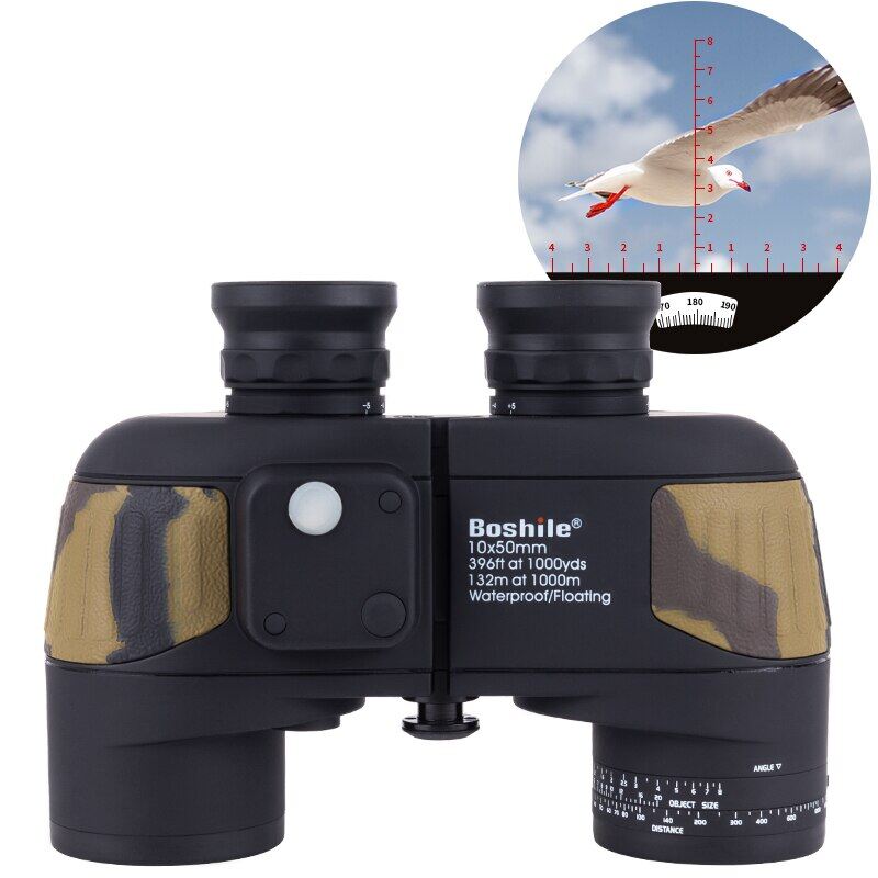 Boshile 10X50 HD High Power Binoculars with Rangefinder Compass Military Nitrogen Waterproof Telescope for Bird Watching ราคา 5,656 บาท*ส่งฟรี