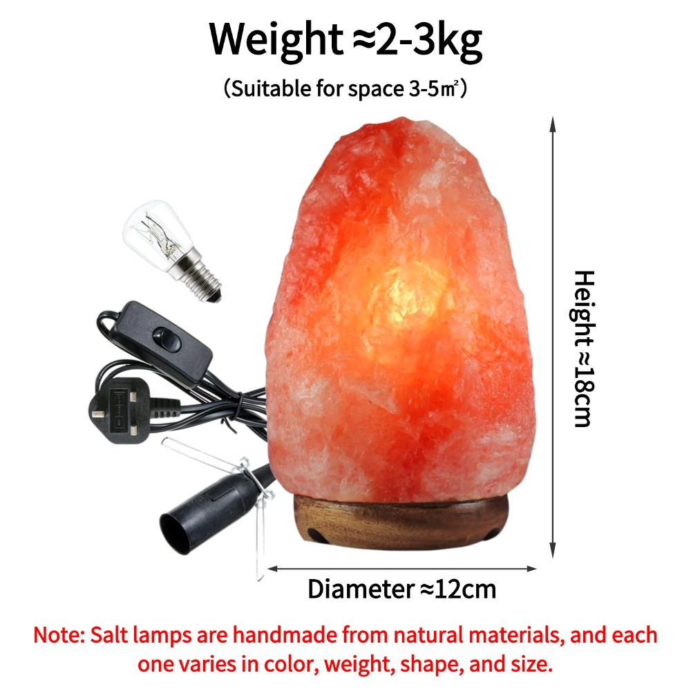 Natural Himalayan Crystal Salt Lamp with Rock Base - 2 3 4 kg - Night Light Attract Decor - Indoor Lighting