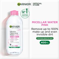 Garnier Micellar Cleansing Water Pink 400ml - Gently Cleanses and Removes Makeup for Normal and Sensitive Skin