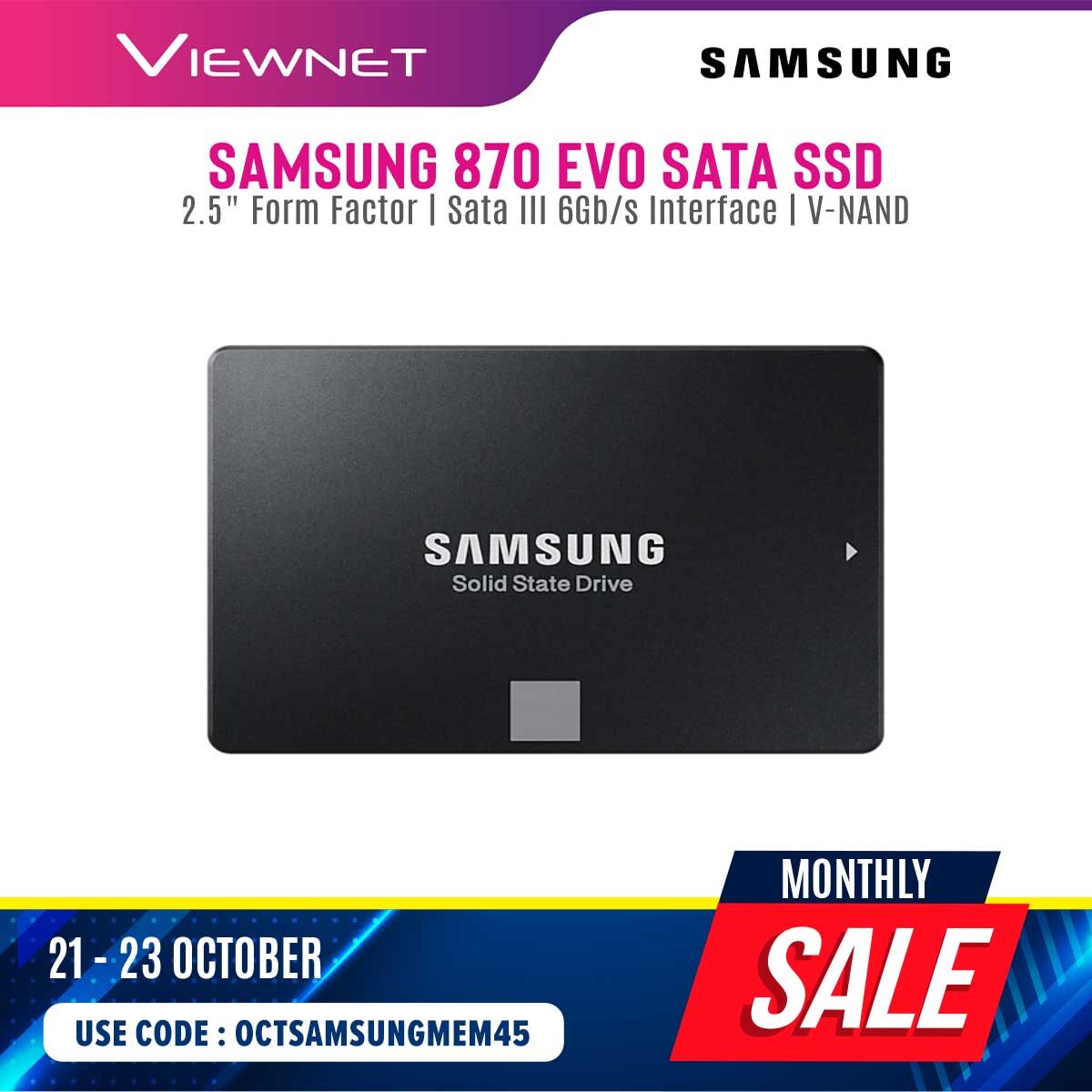Samsung Internal SSD 860 EVO / 870 EVO SATA III 2.5 inch V-NAND 3 bit MLC Internal Solid State Drive 500GB (MZ-77E500BW) Internal SSD