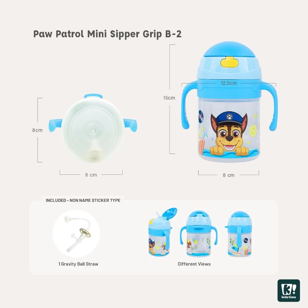 Kidztime Anti-Bac Baby Sippy Straw Bottle Leakproof Toddler Learning Cup BPA FREE Baby Feeding (380ml)