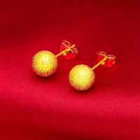 ASIX GOLD Original 916 Gold Korea Bangkok Women Earrings Simple Stud Earring