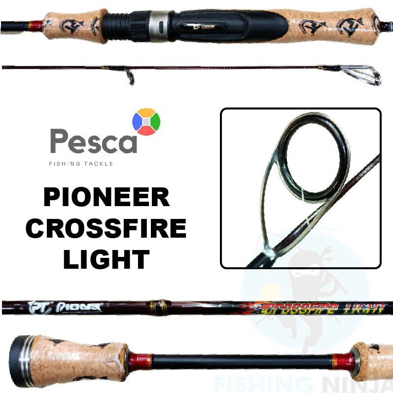 PESCA - PIONEER Crossfire Light Fishing Rod 5'6 6'6 Spinning Rod UL Rod Ultra Light Rod Joran Ultralight
