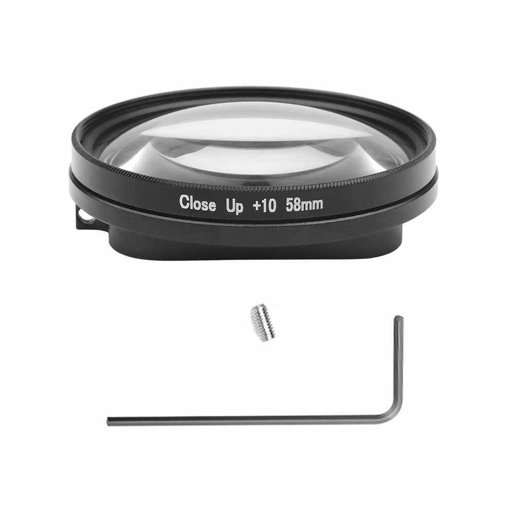 58mm Macro Lens 10x Magnification Close Up Lens for Gopro Hero 7 Black 6 5 Black Waterproof Case for GoPro Accessory (Black)