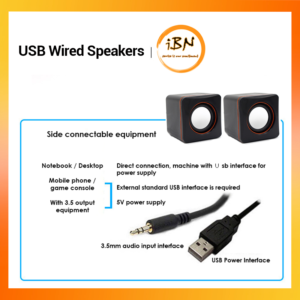 USB Wired Small Speaker for Computer Audio Mini Notebook Desktop Portable Desktop Speaker Multimedia @ IBN