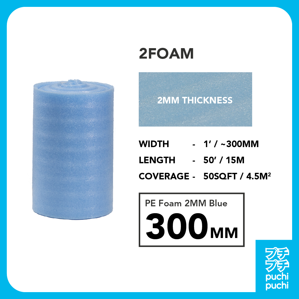 PE Foam / Packaging Protection / Flooring [Blue Colour] 2mm【30cm/60cm/90cm】珍珠棉 气柱袋 [PUCHIPACK]