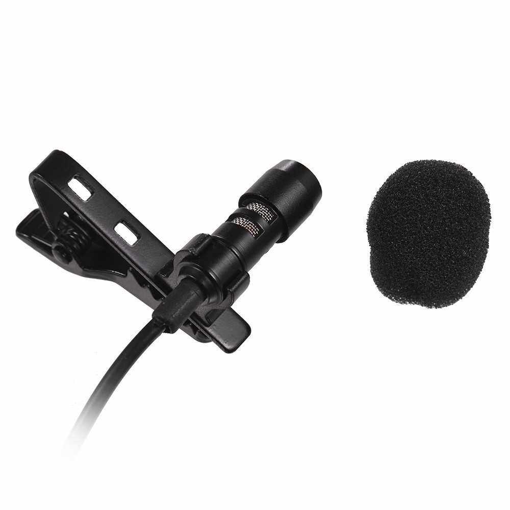 Mini Tie Lapel Clip-on Wired Microphone Mic 3.5mm Plug for Smartphone PC Laptop Chatting Singing Karaoke with Carry Case (Black)