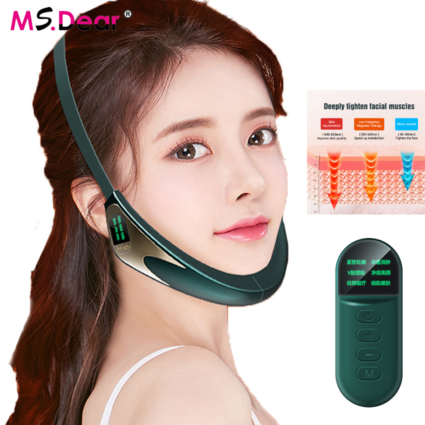 Nâng cơ mặt massager EMS mặt mỏng Dụng cụ hộ gia đình v-mặt nâng tạo tác máy mát xa mặt nâng làm săn chắc da mặt