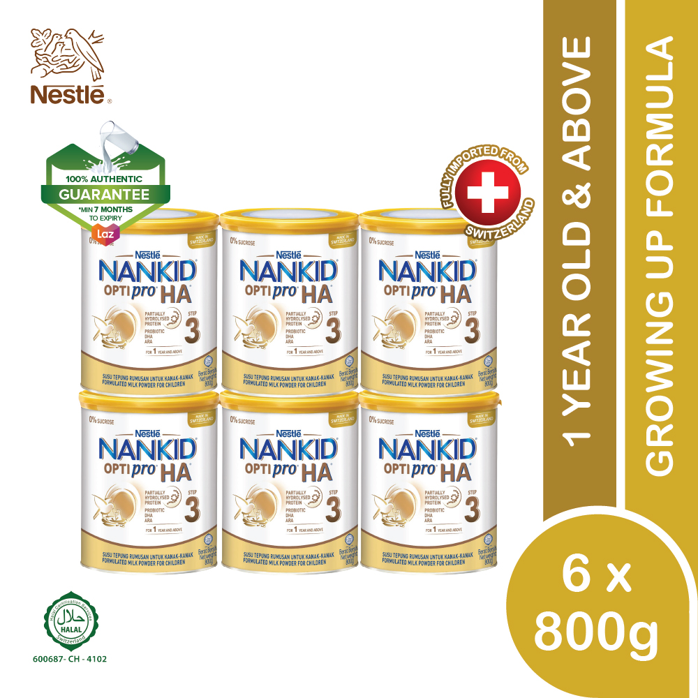 NANKID OPTIPRO® HA® 3 Partialy Hydrolysed Growing Up Milk For Children 1-3 years and Above (800g x 6)