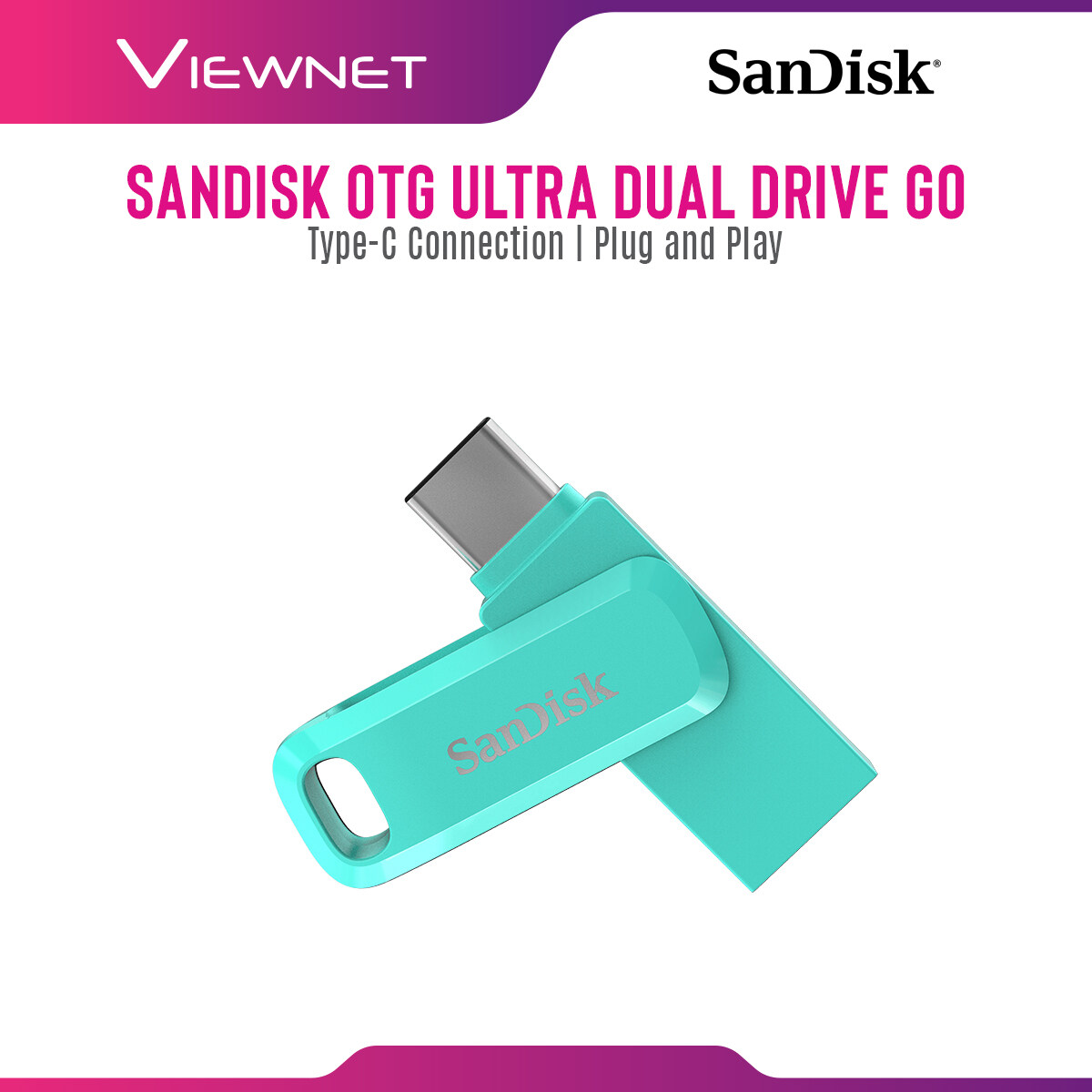 Sandisk OTG Ultra Dual Drive Go USB Type-C with 150MB/s Read, Plug and Play, Type-C Connection, USB 3.0, Swivel Design Sandisk OTG Ultra Dual Drive Go USB Type-C with 150MB/s Read, Plug and Play, Type-C Connection, USB 3.0, Swivel Design