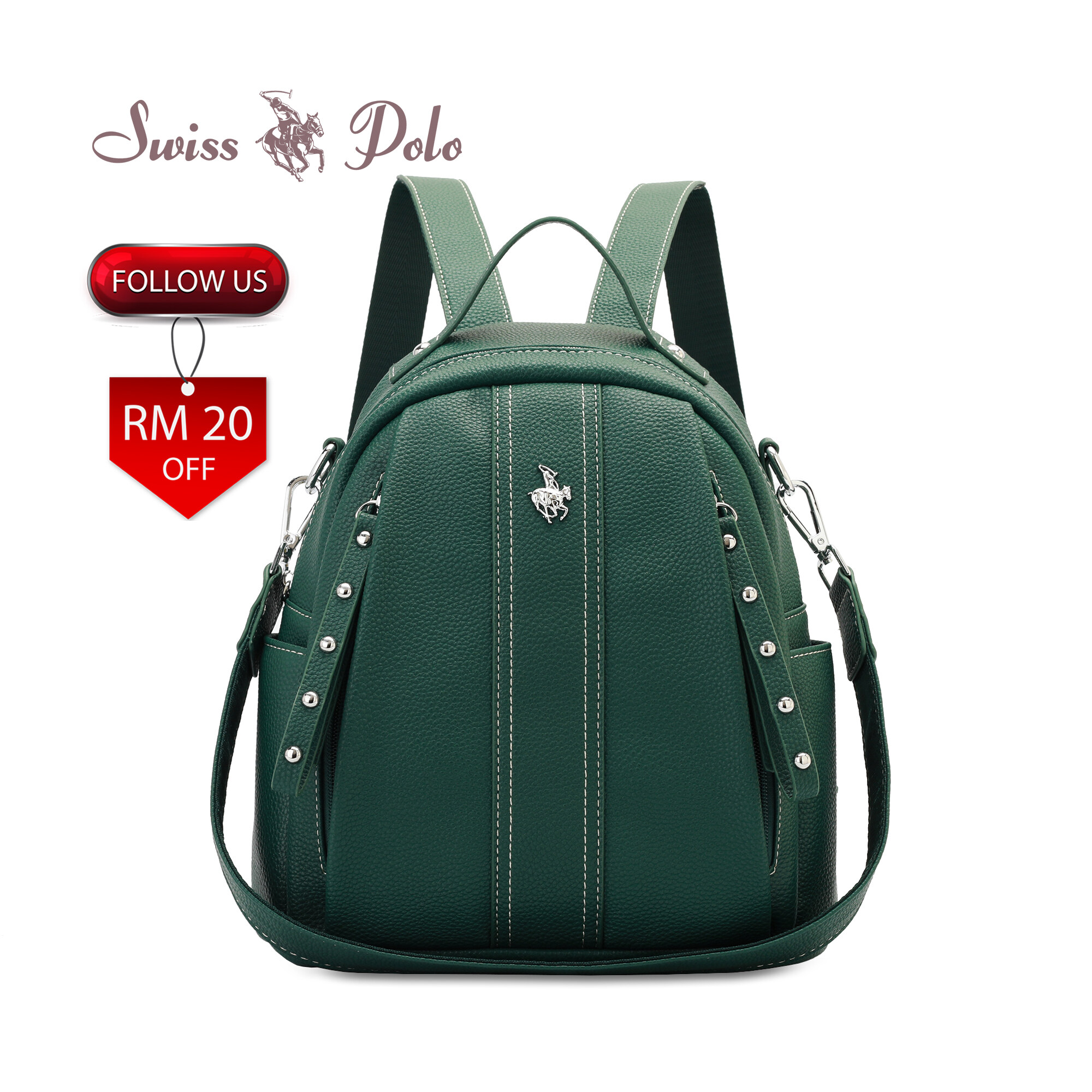 SWISS POLO Ladies Backpack HEM 7573-2 GREEN