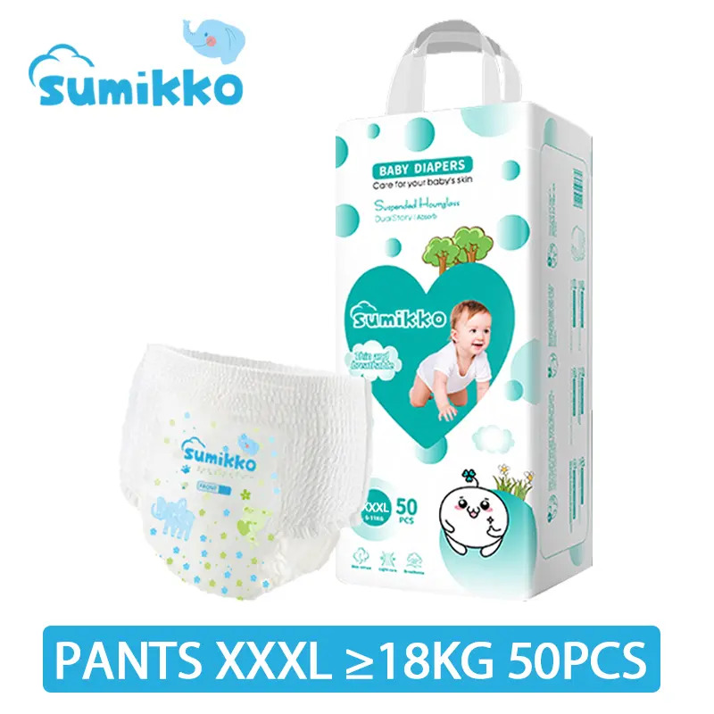 Sumikko 50PCS Premium Baby Diaper pants diaper tape diaper pants pull-ups Ultra-thin and breathable All size S/M/L/XL/XXL/XXXL