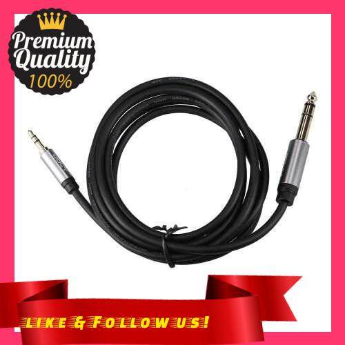 People\'s Choice 3.5mm to 6.5mm Audio Cable 3.5mm to 6.5mm Male to Male Connection Cable Aluminum Alloy Shell for Phone Laptop Stereo 1.8m Black (Black)