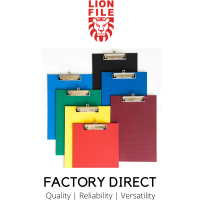 LION Colour PP F4 Size Clipboard with 120MM - Wire Clip - 12pcs/box