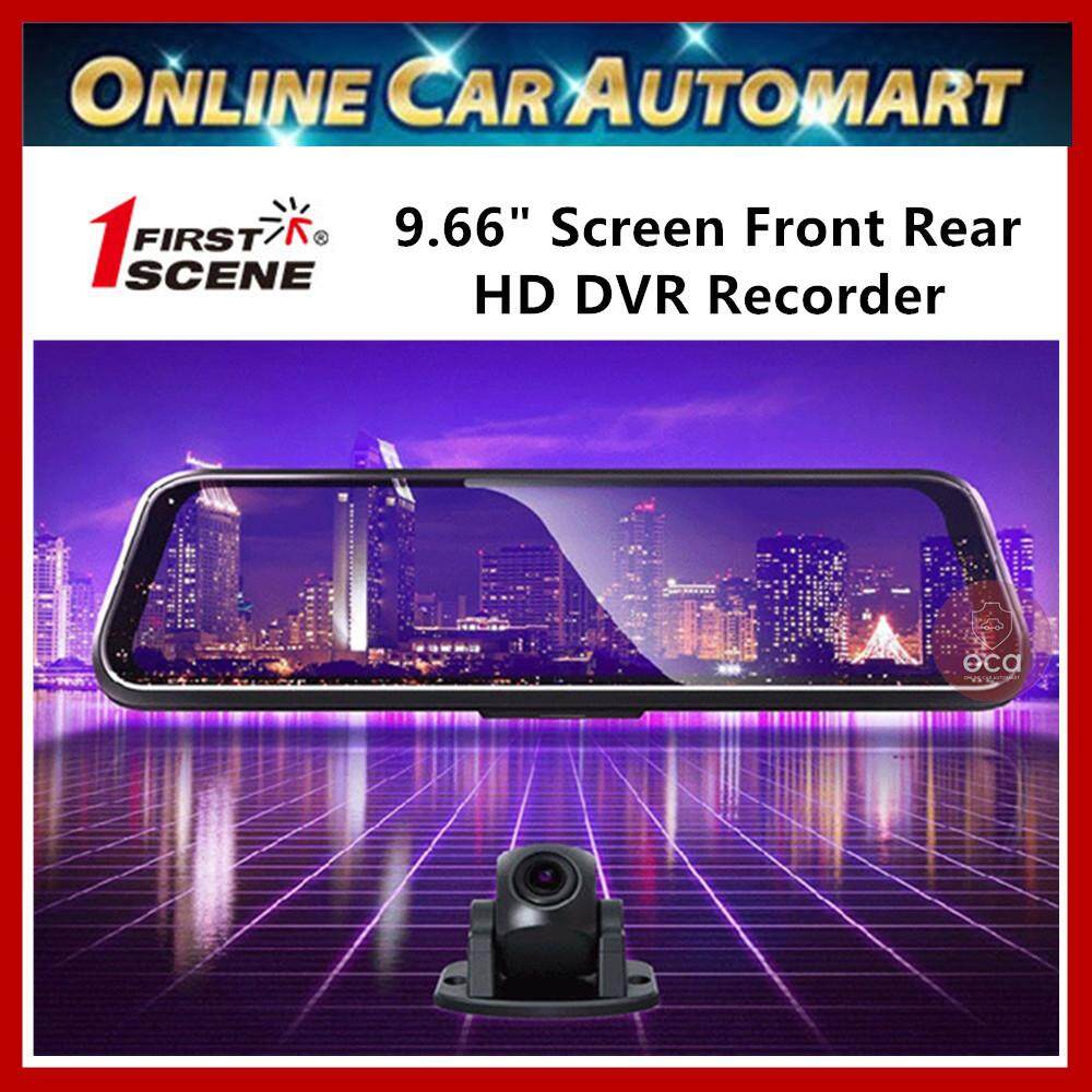First Scene 1080p HD 9.66 Touch Screen Front and Rear DVR DashCam Recorder (Rear View Mirror)
