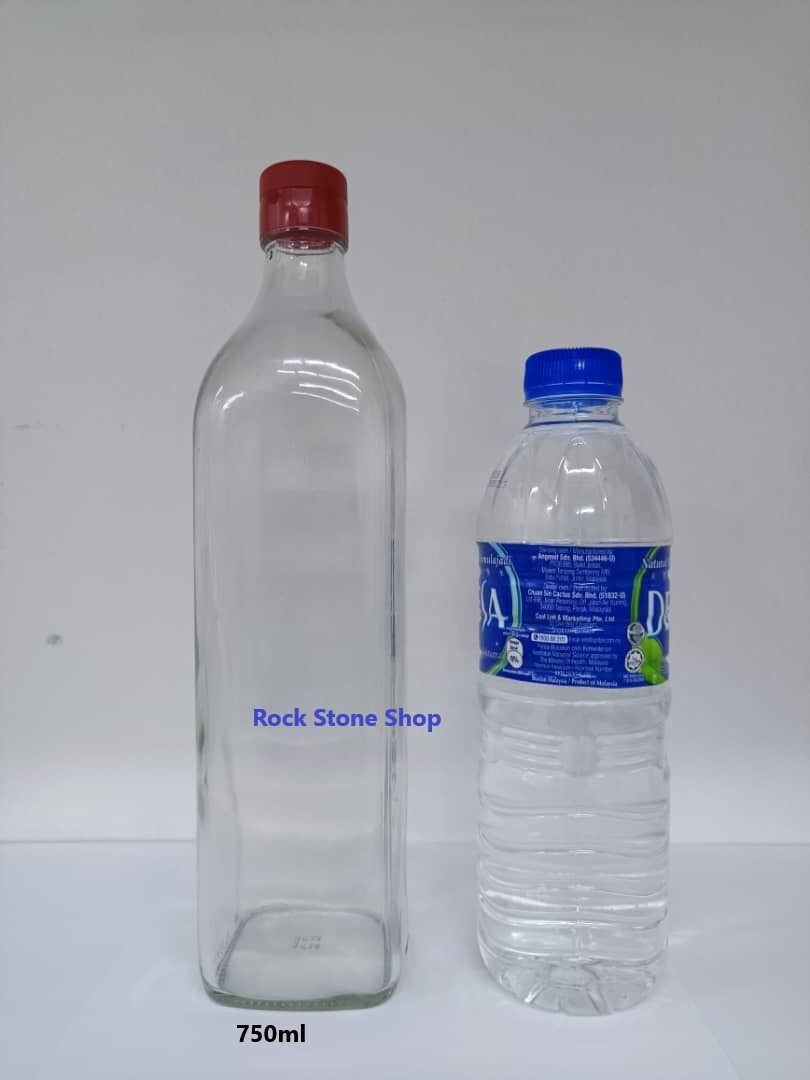 375ml 750ml Square Glass Bottle for Soya Sauce Honey Oil w Punch In Cap | Balang Botol Kicap Madu Minyak | 精美酱油蜜糖玻璃瓶