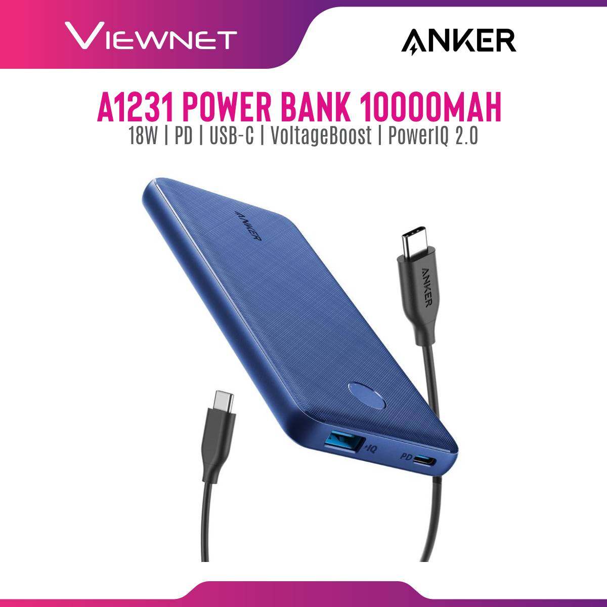Anker A1231 PowerCore Slim 10000 Portable Charger USB-C Power Delivery (10000mAh/18W)