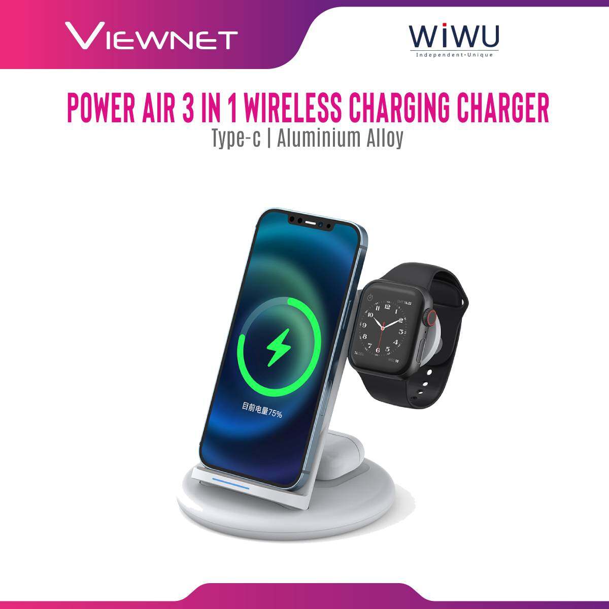 Wiwu Power Air 3 In 1 Wireless Charging Charger