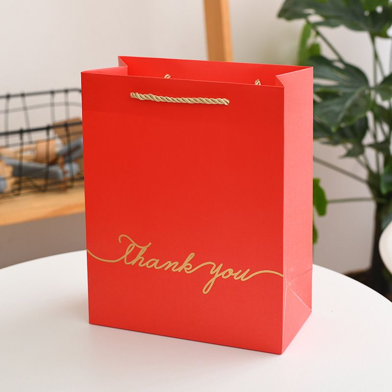 Premium Quality Gold Foil Thank You Color Paper Bag Thick Gift Bag Wedding Birthday Door Gift Paper Gift Bag Beg Kertas