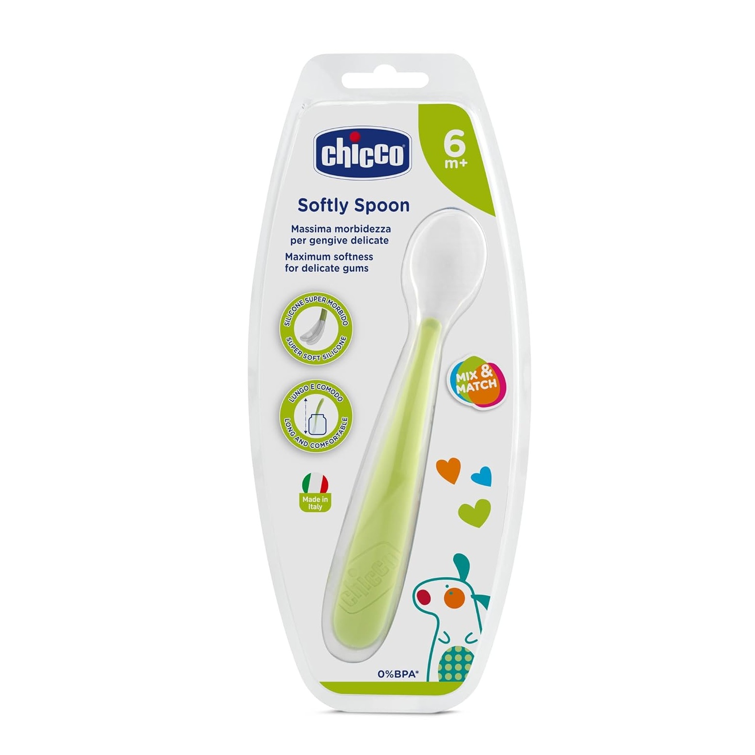 Chicco Soft Silicone Spoon (6m+) | Baby First Feeding Spoon