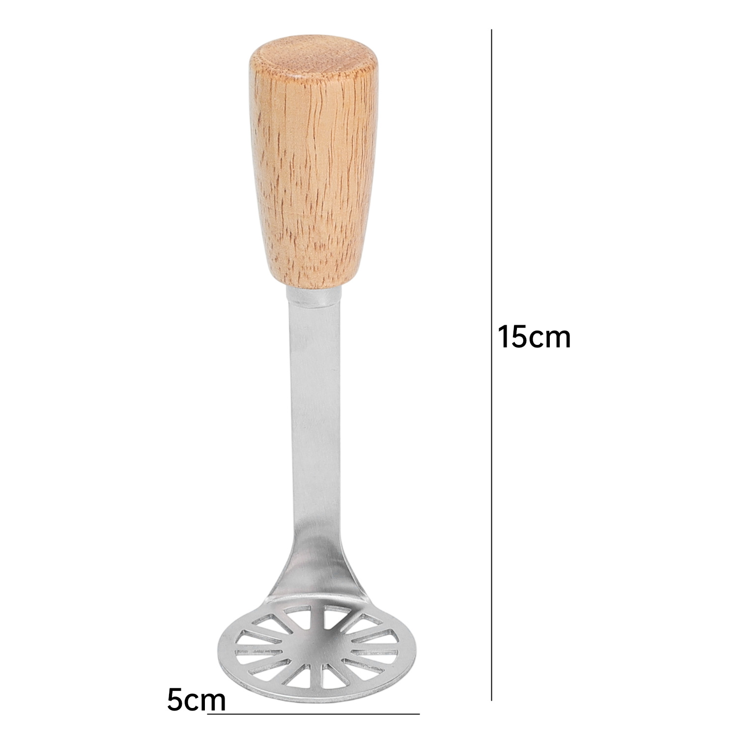 YESPERY Mini Potato Masher Stainless Steel Wooden Handle Fruit Masher Kitchen Tools