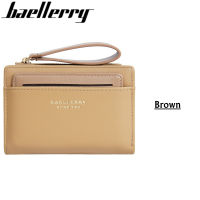 Baellerry 2024News Womens Letter Detail Small Multi-card slots Wallet - Simple Leather Fold Purse With Multiple Card Slots & Zipper Pocket - For Women - Suitable for Everyday Use - Perfect Gift for Her