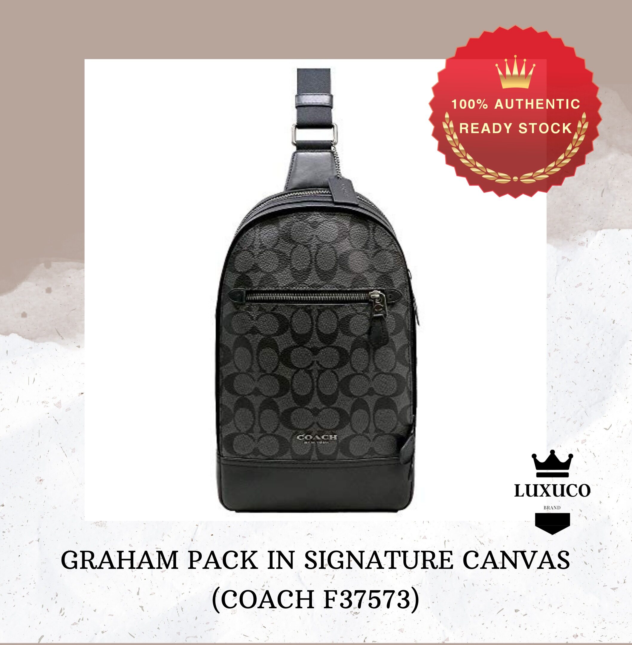FREE SHIPPING! 100% ORIGINAL COACH GRAHAM PACK IN SIGNATURE CANVAS F37573  CHEST SLING SHOULDER BAG CROSSBODY | PGMall